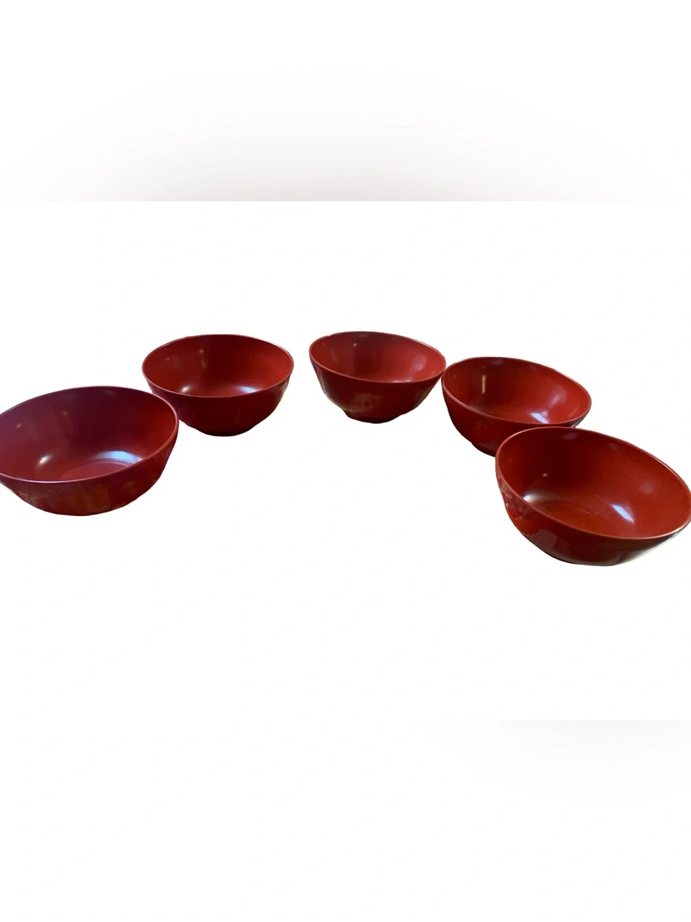 Vintage Japanese Lacquer Bowls With Lids Set of 5 Red Gold Soup Rice